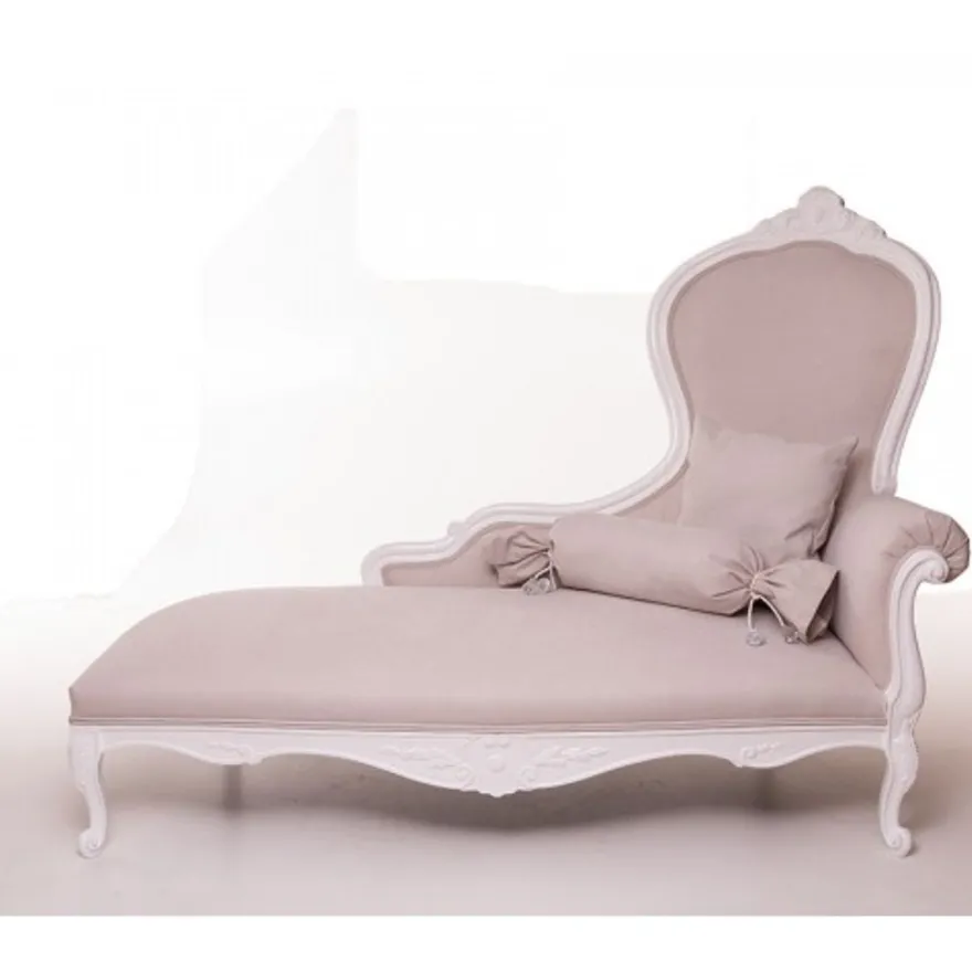 Casa Padrino Luxus Barock Chaiselongue in Creme und Altweiß mit goldfarbenem Blattmetall - 150 x 64 x 118 cm