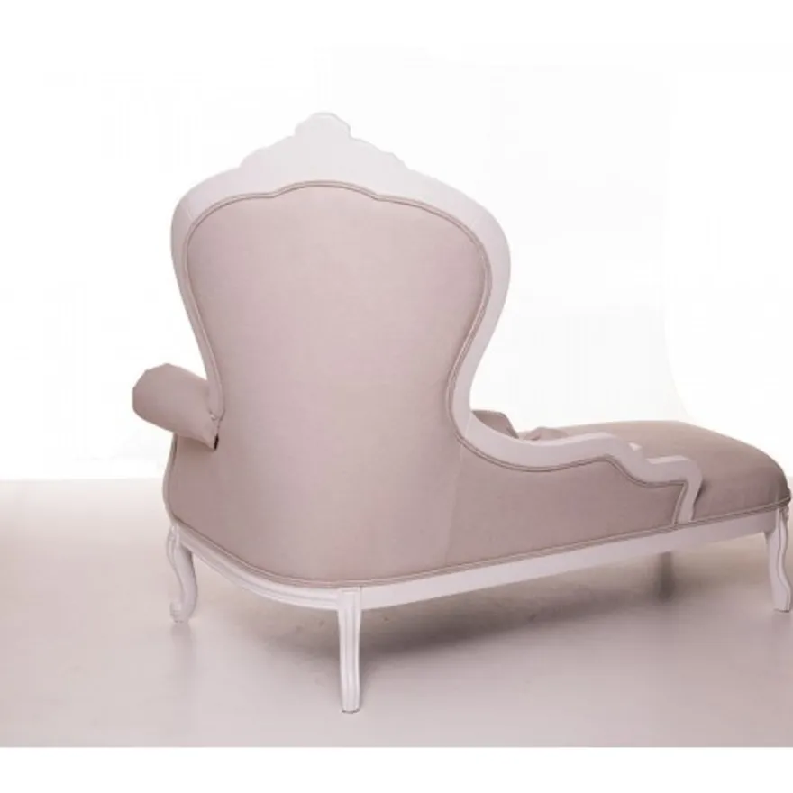 Casa Padrino Luxus Barock Chaiselongue in Creme und Altweiß mit goldfarbenem Blattmetall - 150 x 64 x 118 cm