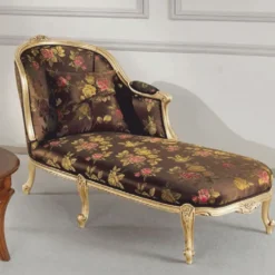 Casa Padrino Luxus Barock Chaiselongue Schwarz / Gold 165 cm - Made in Italy