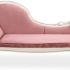 Casa Padrino Luxus Barock Chaiselongue Rosa / Creme - Prunkvolle Massivholz Recamiere - Luxus Wohnzimmer Möbel im Barockstil - Barock Möbel - Edel & Prunkvoll