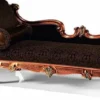 Casa Padrino Luxus Barock Chaiselongue Schwarz / Braun / Kupfer 180 cm - Made in Italy
