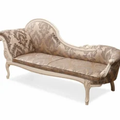 Casa Padrino Luxus Barock Chaiselongue Braun / Creme - Barock Möbel