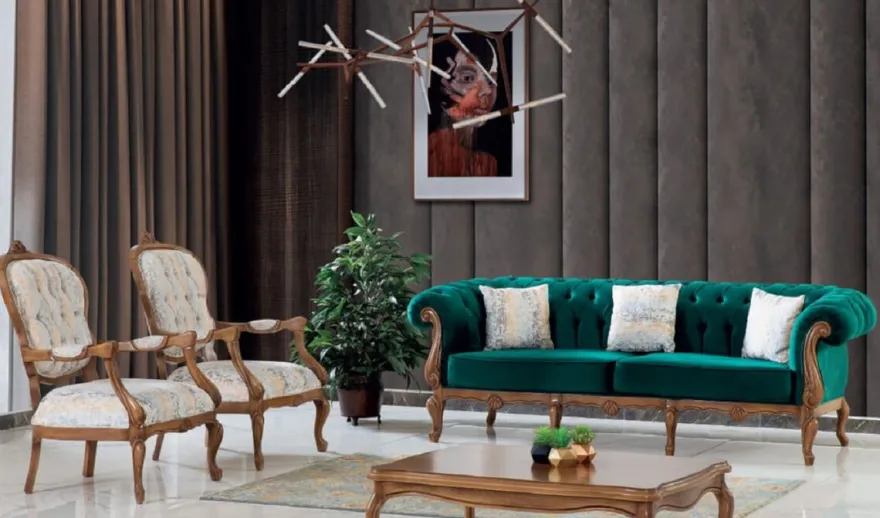Casa Padrino Luxus Barock Chesterfield Sofa Grün / Braun - Prunkvolles Wohnzimmer Sofa im Barockstil - Barock Wohnzimmer Möbel