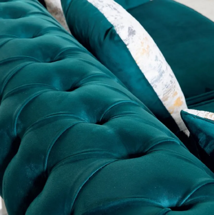 Casa Padrino Luxus Barock Chesterfield Sofa Grün / Braun - Prunkvolles Wohnzimmer Sofa im Barockstil - Barock Wohnzimmer Möbel