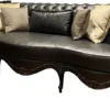 Casa Padrino Luxus Barock Chesterfield Leder Sofa Schwarz 250 x 95 x H. 83 cm - Echtleder Wohnzimmer Sofa im Barockstil - Edel & Prunkvoll