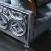 Casa Padrino Luxus Barock Chesterfield Sofa Blau / Silber 250 x 92 x H. 85 cm - Wohnzimmermöbel im Barockstil