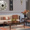 Casa Padrino Luxus Barock Chesterfield Sofa Beige / Dunkelbraun - Prunkvolles Wohnzimmer Sofa - Barockstil Wohnzimmer Möbel - Luxus Möbel im Barockstil - Barock Einrichtung - Edel & Prunkvoll