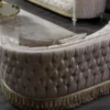 Casa Padrino Luxus Barock Chesterfield Sofa Gold - Prunkvolles Wohnzimmer Sofa - Barockstil Wohnzimmer Möbel - Luxus Möbel im Barockstil - Barock Einrichtung - Edel & Prunkvoll