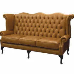 Casa Padrino Luxus Barock Chesterfield Leder Sofa Braun / Schwarz 188,5 cm - Barock Möbel