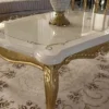 Casa Padrino Luxus Barock Couchtisch Weiß / Gold - Massivholz Wohnzimmertisch im Barockstil - Barockstil Wohnzimmer Möbel - Barock Möbel - Barock Einrichtung - Luxus Möbel im Barockstil