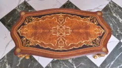 Casa Padrino Luxus Barock Couchtisch Braun / Gold 128 cm - Barock Möbel - Made in Italy