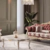 Casa Padrino Luxus Barock Couchtisch Weiß / Gold - Handgefertigter Massivholz Wohnzimmertisch im Barockstil - Edle Wohnzimmer Möbel im Barockstil