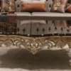 Casa Padrino Luxus Barock Couchtisch Dunkelbraun / Gold 145 x 145 x H. 45 cm - Prunkvoller Massivholz Wohnzimmertisch mit edlen Verzierungen - Barock Wohnzimmer Möbel