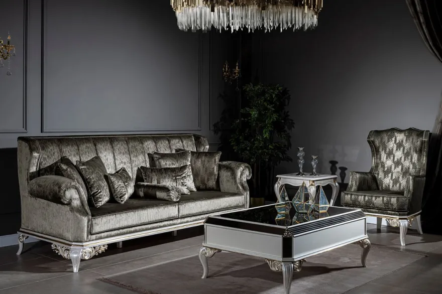 Casa Padrino Luxus Barock Couchtisch Weiß / Gold 122 x 85 x H. 48 cm - Edler Massivholz Wohnzimmertisch mit Glasplatte - Barock Wohnzimmer Möbel