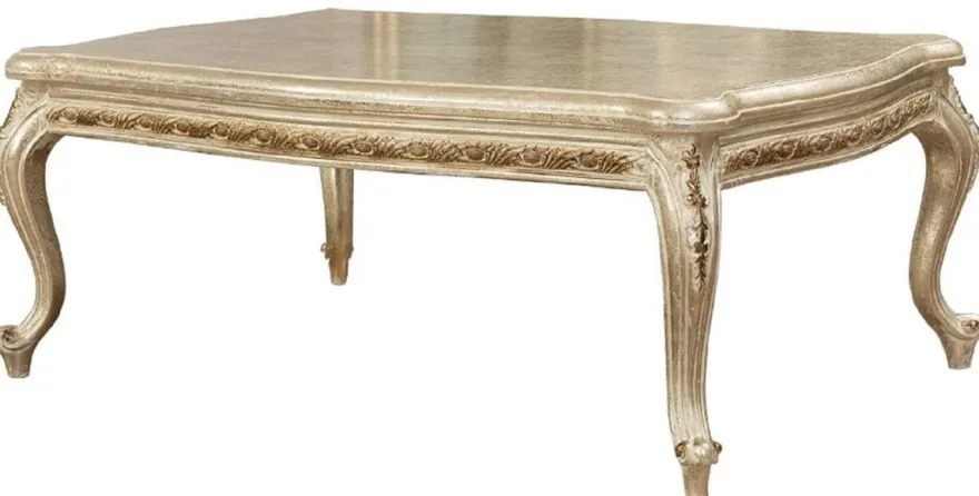Casa Padrino Luxus Barock Couchtisch Antik Gold - Prunkvoller Massivholz Wohnzimmertisch im Barockstil - Barock Wohnzimmer Möbel - Edel & Prunkvoll