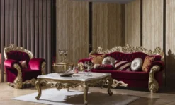 Casa Padrino Luxus Barock Couchtisch Weiß / Gold 130 x 130 x H. 51 cm - Prunkvoller Massivholz Wohnzimmertisch - Barock Wohnzimmer Möbel