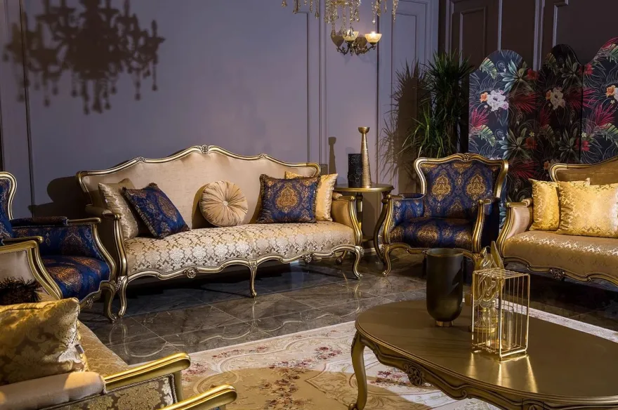 Casa Padrino Luxus Barock Couchtisch Gold 129 x 81 x H. 45 cm - Ovaler Massivholz Wohnzimmertisch - Barockstil Möbel
