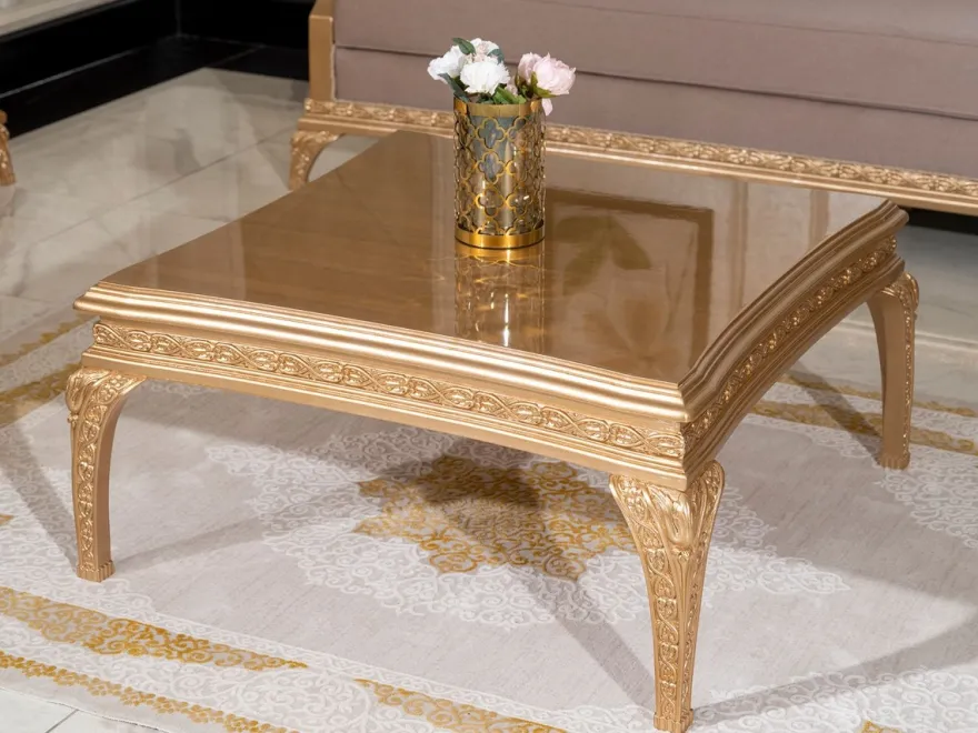 Casa Padrino Luxus Barock Couchtisch Gold - Quadratischer Barockstil Wohnzimmertisch - Barockstil Wohnzimmer Möbel - Handgefertigte Barock Möbel - Luxus Möbel im Barockstil - Edel & Prunkvoll