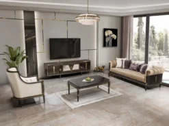 Casa Padrino Luxus Barock Couchtisch Dunkelbraun / Gold 132 cm - Barock Möbel