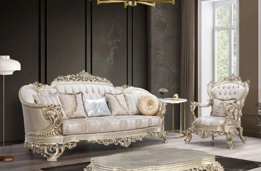 Casa Padrino Luxus Barock Couchtisch Antik Gold - Handgefertigter Massivholz Wohnzimmertisch im Barockstil - Barock Wohnzimmer Möbel - Edel & Prunkvoll