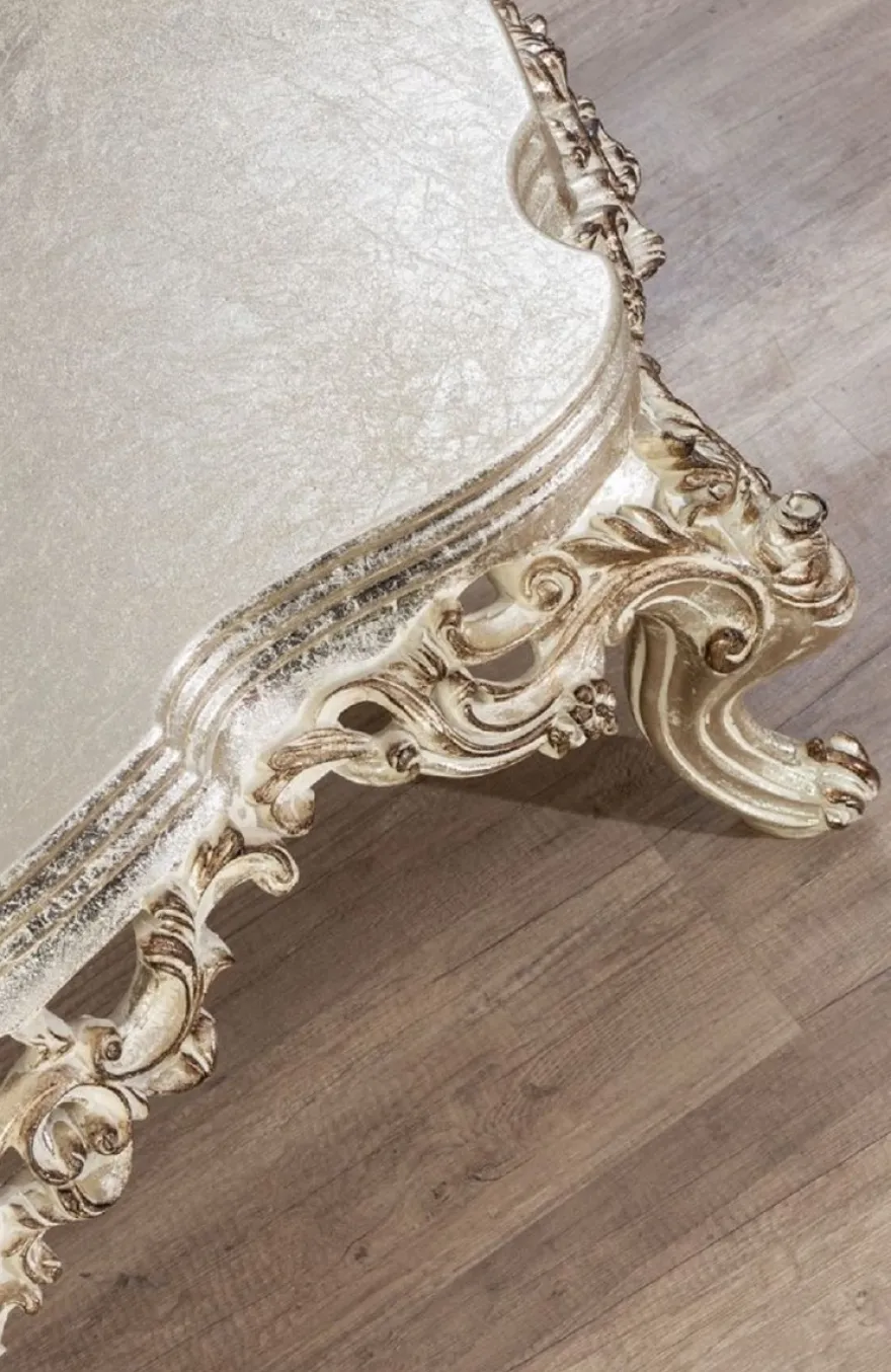 Casa Padrino Luxus Barock Couchtisch Antik Gold - Handgefertigter Massivholz Wohnzimmertisch im Barockstil - Barock Wohnzimmer Möbel - Edel & Prunkvoll