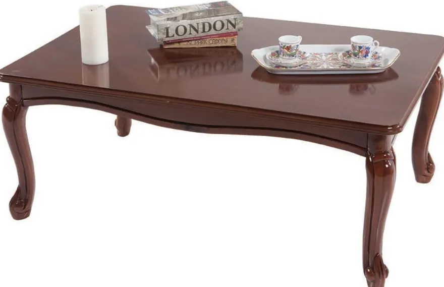 Casa Padrino Luxus Barock Couchtisch Braun 101 x 74 x H. 43 cm - Massivholz Wohnzimmertisch im Barockstil - Barock Wohnzimmermöbel