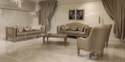 Casa Padrino Luxus Barock Couchtisch Gold / Grau / Gold - Prunkvoller Wohnzimmertisch im Barockstil - Barockstil Wohnzimmer Möbel - Barock Einrichtung - Barock Möbel - Luxus Möbel im Barockstil