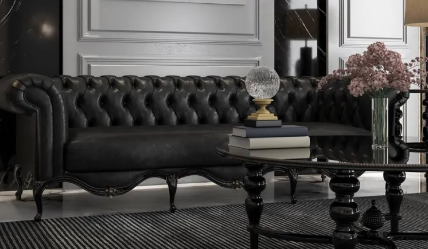 Casa Padrino Luxus Barock Couchtisch Schwarz Ø 114 x H. 47 cm - Runder Massivholz Wohnzimmertisch - Edle Barock Wohnzimmer Möbel