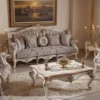 Casa Padrino Luxus Barock Couchtisch Weiß / Beige / Gold - Prunkvoller Wohnzimmertisch im Barockstil - Luxus Wohnzimmer Möbel im Barockstil - Barock Möbel - Barock Wohnzimmer Einrichtung