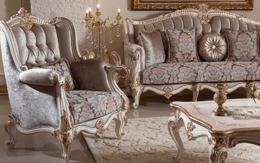 Casa Padrino Luxus Barock Couchtisch Weiß / Beige / Gold - Prunkvoller Wohnzimmertisch im Barockstil - Luxus Wohnzimmer Möbel im Barockstil - Barock Möbel - Barock Wohnzimmer Einrichtung