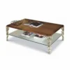 Casa Padrino Luxus Barock Couchtisch Braun / Silber 123 cm - Italienische Barockstil Möbel