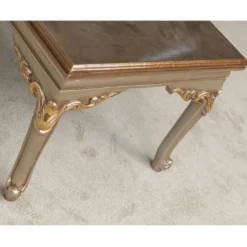 Casa Padrino Luxus Barock Couchtisch Grau / Gold 103 cm - Barock Wohnzimmer Möbel