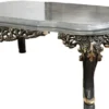 Casa Padrino Luxus Barock Couchtisch Silber / Grau / Gold - Prunkvoller Massivholz Wohnzimmertisch im Barockstil - Barock Wohnzimmer Möbel - Edel & Prunkvoll