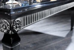 Casa Padrino Luxus Barock Couchtisch Schwarz / Silber 130 x 79 x H. 43 cm - Wohnzimmertisch im Barockstil