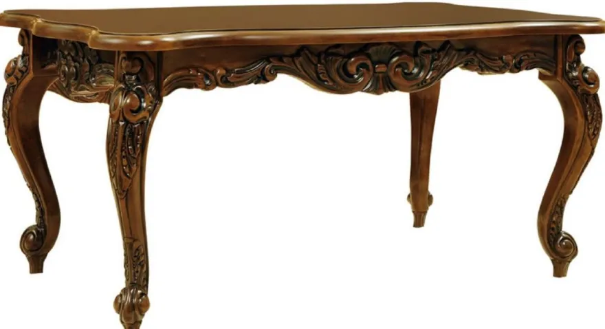 Casa Padrino Luxus Barock Couchtisch Dunkelbraun - Handgefertigter Massivholz Wohnzimmertisch im Barockstil - Luxus Wohnzimmer Möbel im Barockstil - Barock Möbel - Edel & Prunkvoll