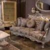 Casa Padrino Luxus Barock Couchtisch Weiß / Silber 118 x 89 x H. 58 cm - Massivholz Wohnzimmertisch - Barockstil Möbel