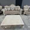 Casa Padrino Luxus Barock Couchtisch Weiß / Gold - Handgefertigter Barockstil Wohnzimmertisch - Barockstil Wohnzimmer Möbel - Barock Einrichtung - Barock Möbel - Luxus Möbel im Barockstil