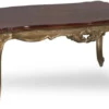 Casa Padrino Luxus Barock Couchtisch Dunkelbraun / Antik Gold - Handgefertigter Massivholz Wohnzimmertisch im Barockstil - Barock Wohnzimmer Möbel
