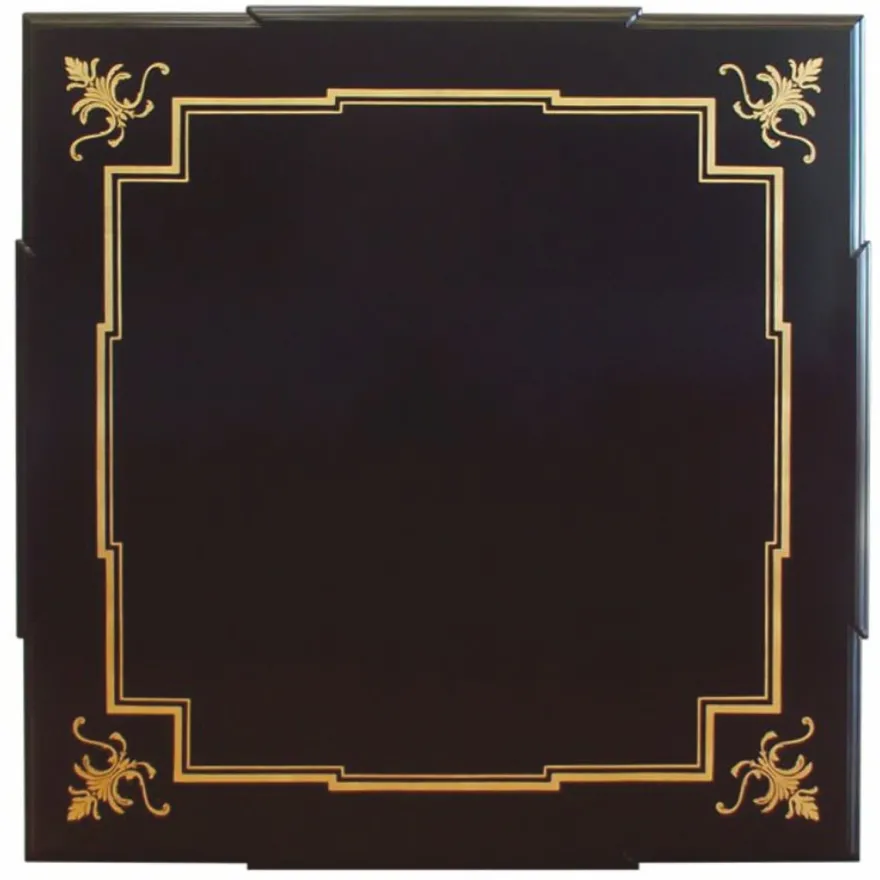Casa Padrino Luxus Barock Couchtisch mit Glasplatte Schwarz / Gold 127 cm - Made in Italy