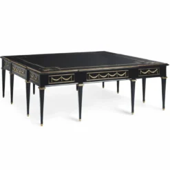 Casa Padrino Luxus Barock Couchtisch mit Glasplatte Schwarz / Gold 127 cm - Made in Italy