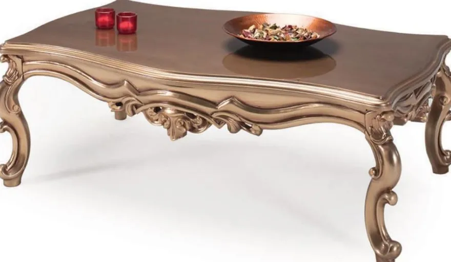 Casa Padrino Luxus Barock Couchtisch Bronze 129 x 95 x H. 48 cm - Wohnzimmer Möbel - Barockmöbel