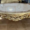 Casa Padrino Luxus Barock Couchtisch Weiß / Grau / Gold / Braun - Prunkvoller Massivholz Wohnzimmertisch im Barockstil - Prunkvolle Barock Möbel