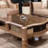 Casa Padrino Luxus Barock Couchtisch Grau / Schwarz / Gold - Handgefertigter Massivholz Wohnzimmertisch im Barockstil - Wohnzimmer Möbel im Barockstil - Barock Möbel - Edel & Prunkvoll