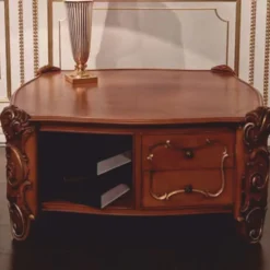 Casa Padrino Luxus Barock Couchtisch Braun 90 cm - Barock Möbel - Made in Italy