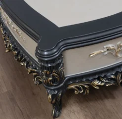 Casa Padrino Luxus Barock Couchtisch Creme / Grau / Gold - Handgefertigter Massivholz Wohnzimmertisch - Prunkvolle Massivholz Wohnzimmer Möbel im Barockstil