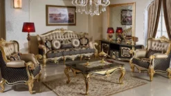 Casa Padrino Luxus Barock Couchtisch Schwarz / Gold - Prunkvoller Massivholz Wohnzimmertisch im Barockstil - Barock Wohnzimmer Möbel - Edel & Prunkvoll