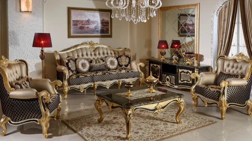 Casa Padrino Luxus Barock Couchtisch Schwarz / Gold - Prunkvoller Massivholz Wohnzimmertisch im Barockstil - Barock Wohnzimmer Möbel - Edel & Prunkvoll