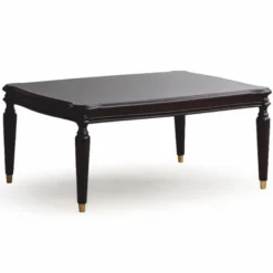 Casa Padrino Luxus Barock Couchtisch Dunkelbraun / Gold 105 cm - Barock Möbel