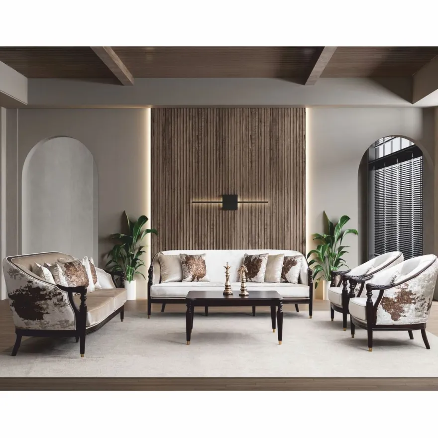 Casa Padrino Luxus Barock Couchtisch Dunkelbraun / Gold 105 cm - Barock Möbel