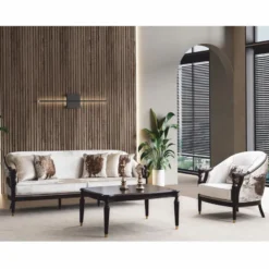 Casa Padrino Luxus Barock Couchtisch Dunkelbraun / Gold 105 cm - Barock Möbel